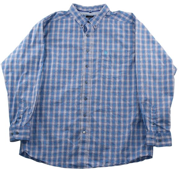 Ariat Other - Ariat Pro Series 2XL Fitted Long Sleeve Blue Checkered Cowboy Western Shirt